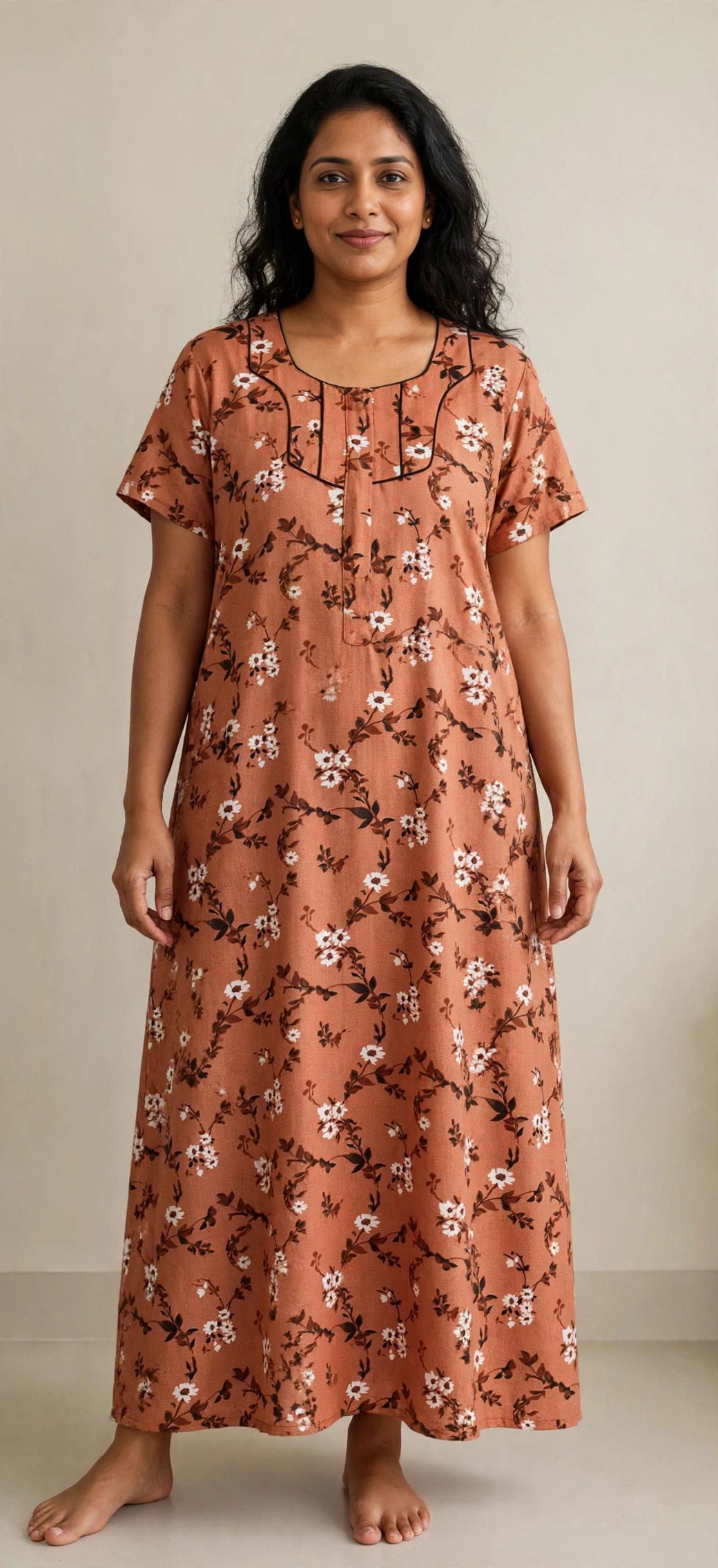 Women's Premium -Nighty with Centre zip - Style 6
