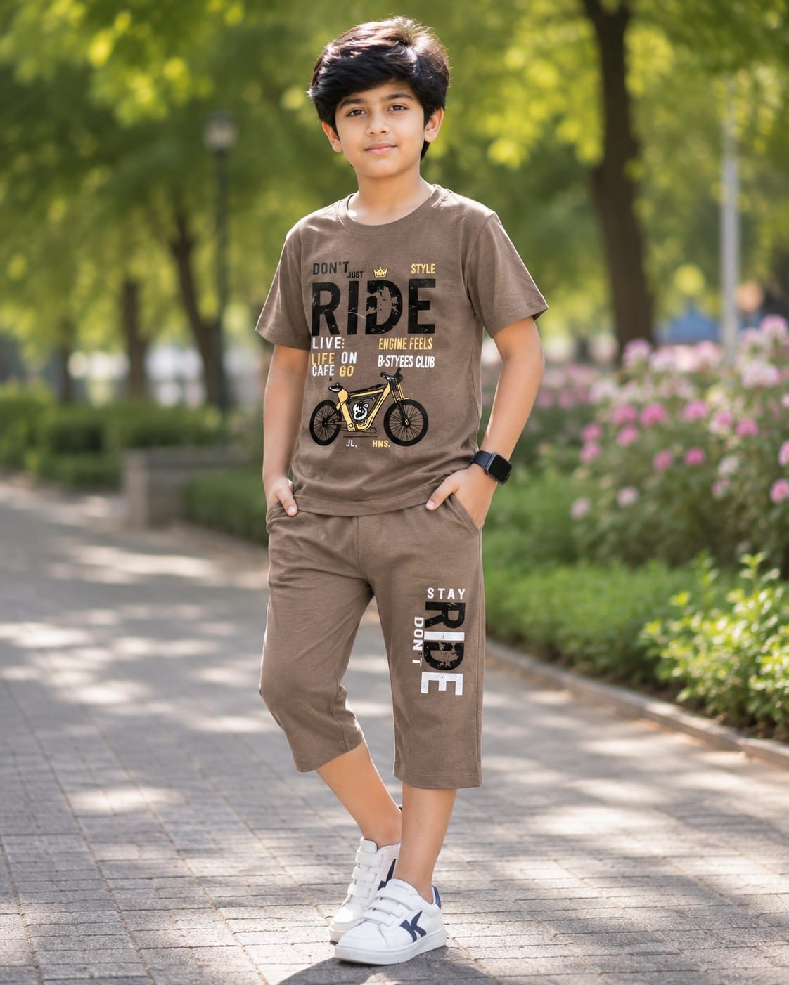 Boys Cotton 3/4 Set (Bio Wash )  - 84218b93 e54d 4ffd bc6a 0090b1b76151