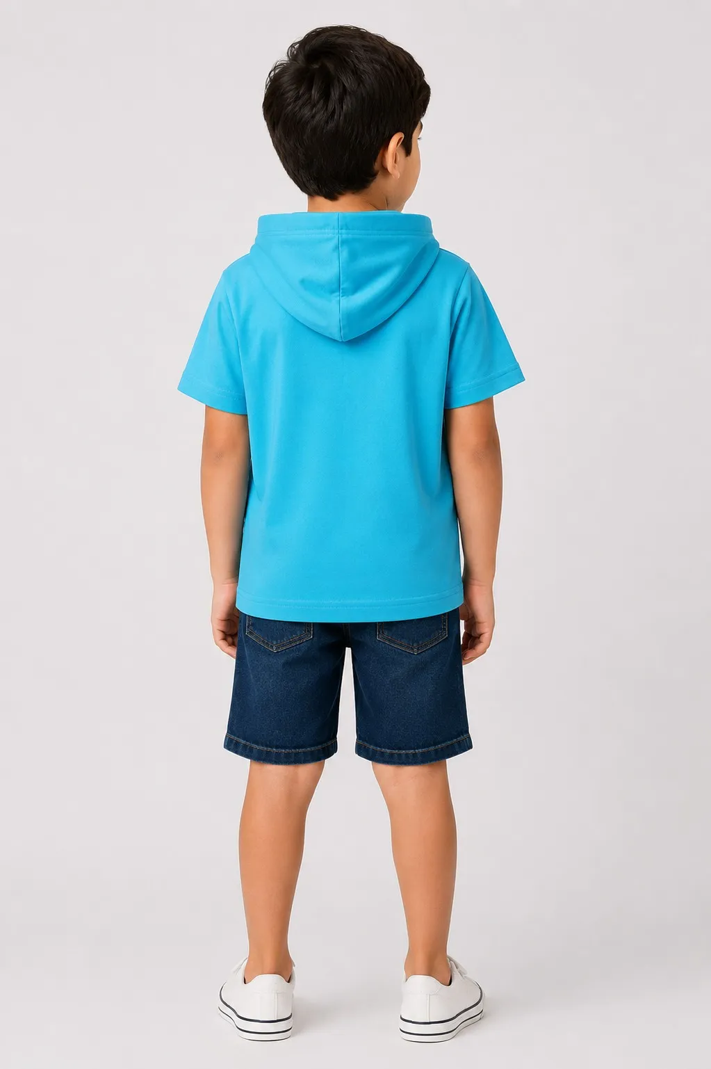 Blue Premium Printed Half Sleeve Cooper Hood  T Shirt