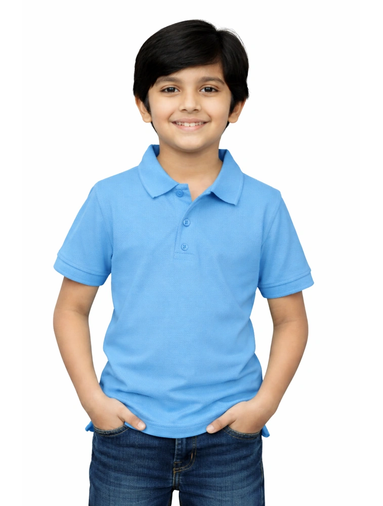 Sky Blue Kids Dri Fit Mars Polo 200GSM Tshirts