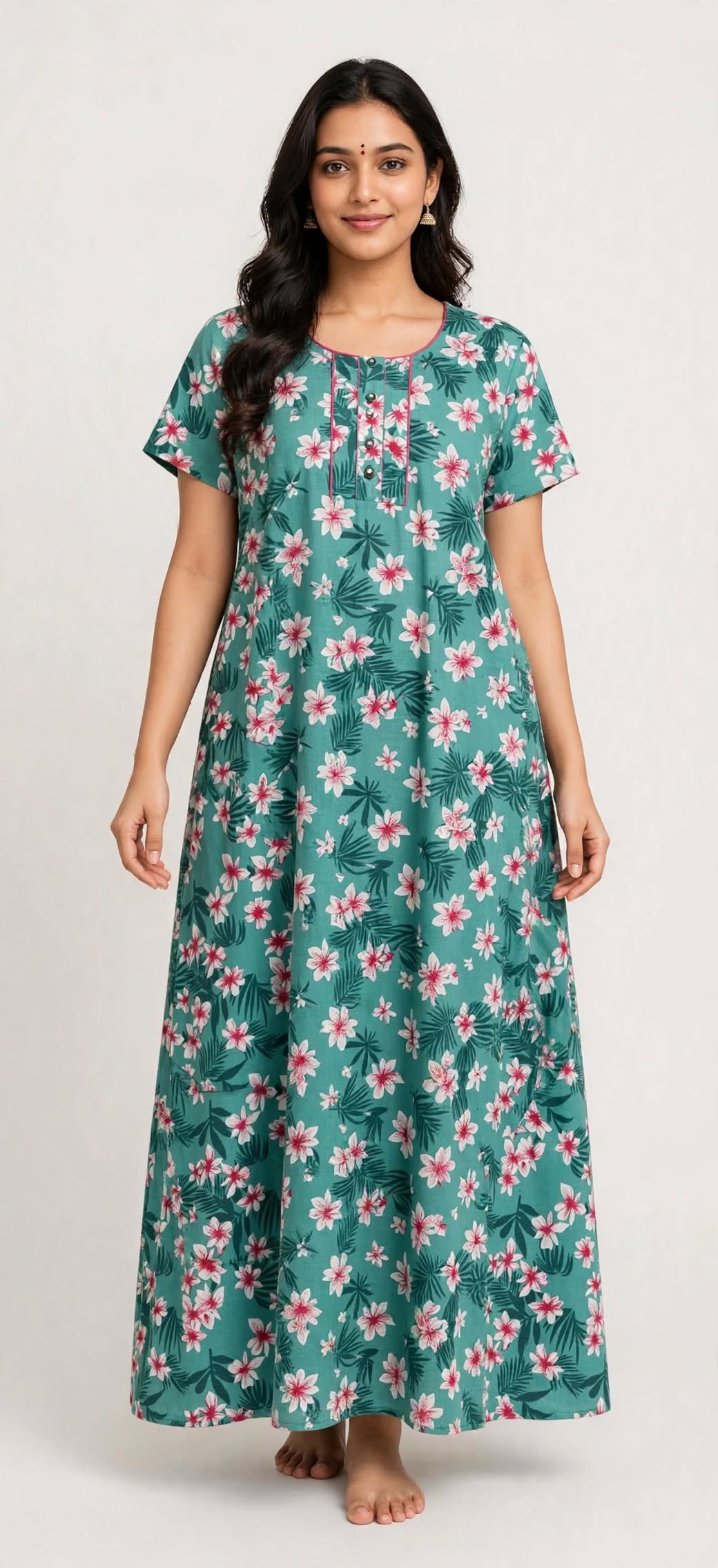 Women's Premium -Nighty with Centre zip - Style 7
