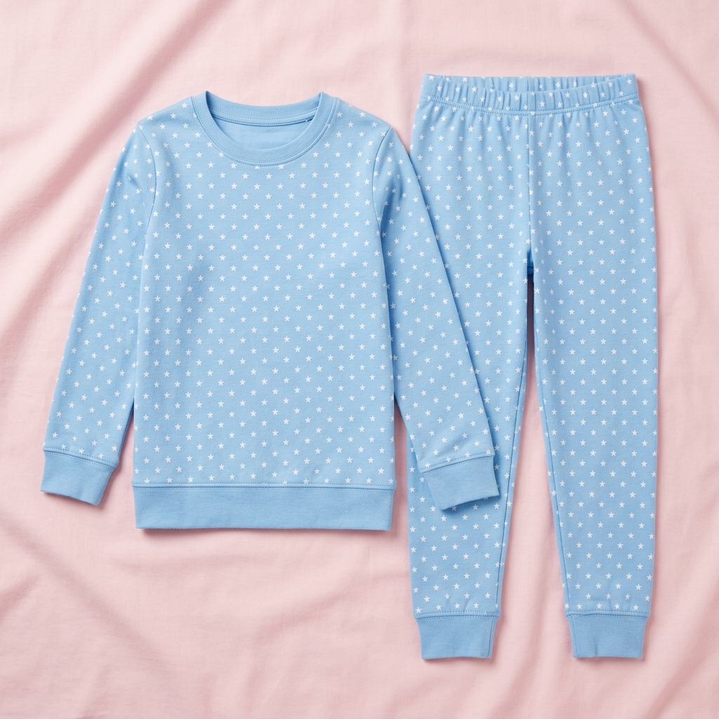 Kids Pyjama Set - Sky Blue Stars