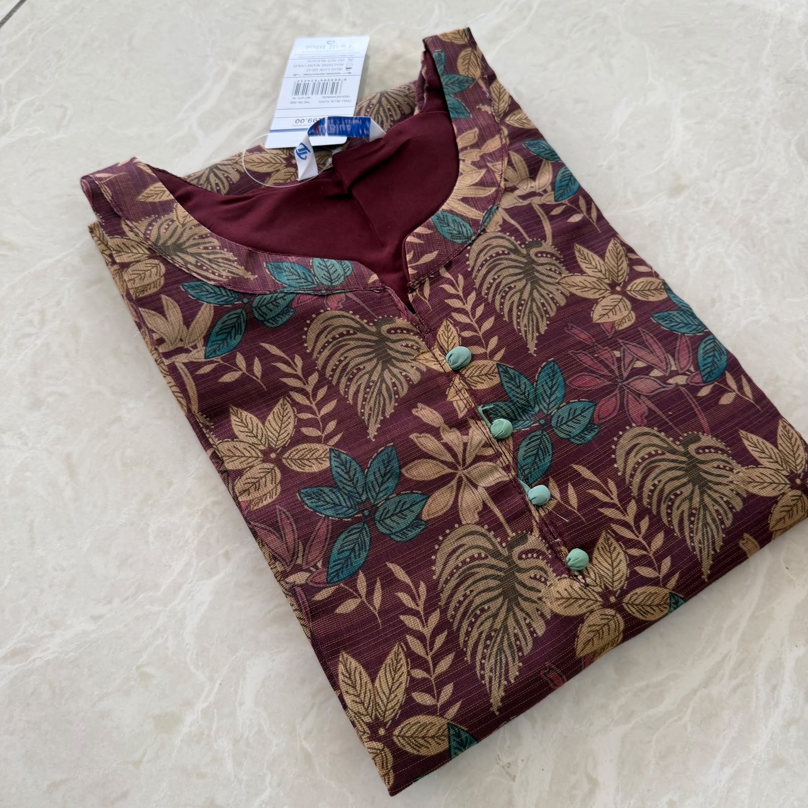 Digital Tissue Kurti with lining  - 391b1fd9 b620 4344 9981 12f2f1842cc5