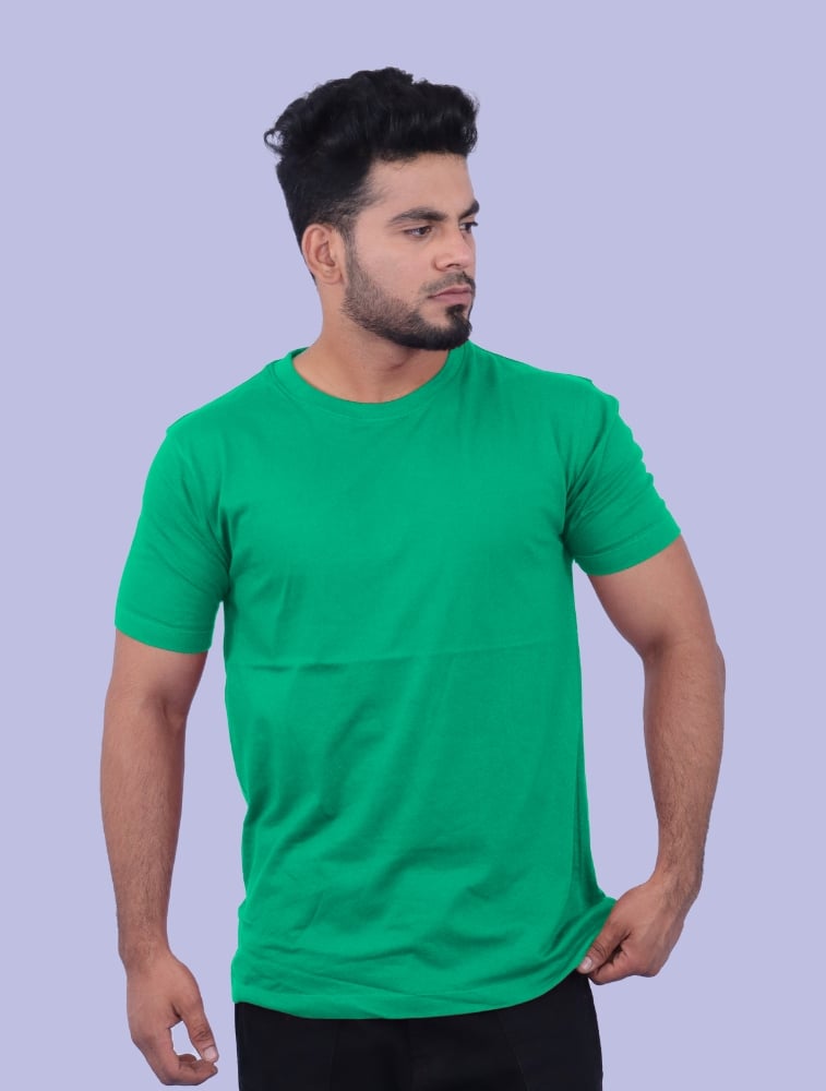 Mint Green Cotton Round Neck 180GSM Half Sleeve T-shirts