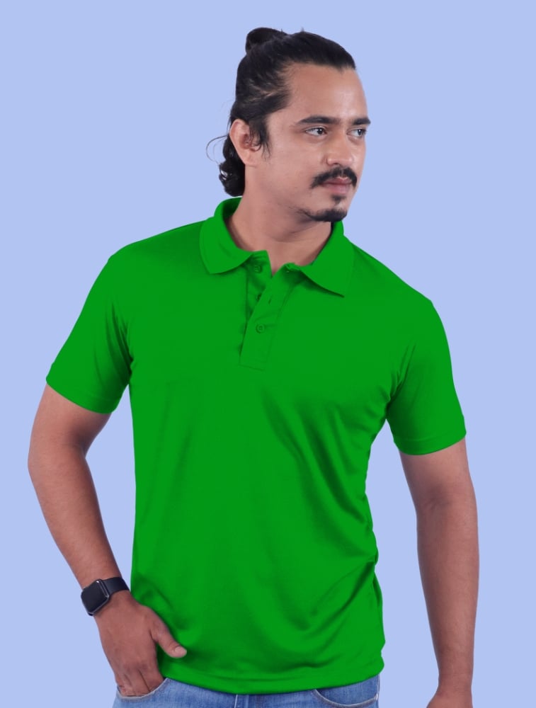 Grass Green Honeycomb Polo Half Sleeve 160GSM T-shirts