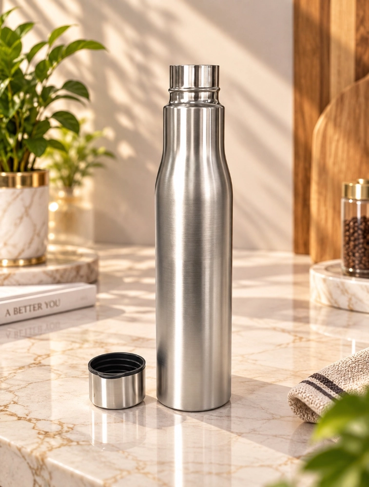 Stainless Steel Water Bottle With Carry Strap