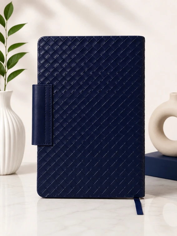 Navy blue Premium Textured Magnetic Closure Diary