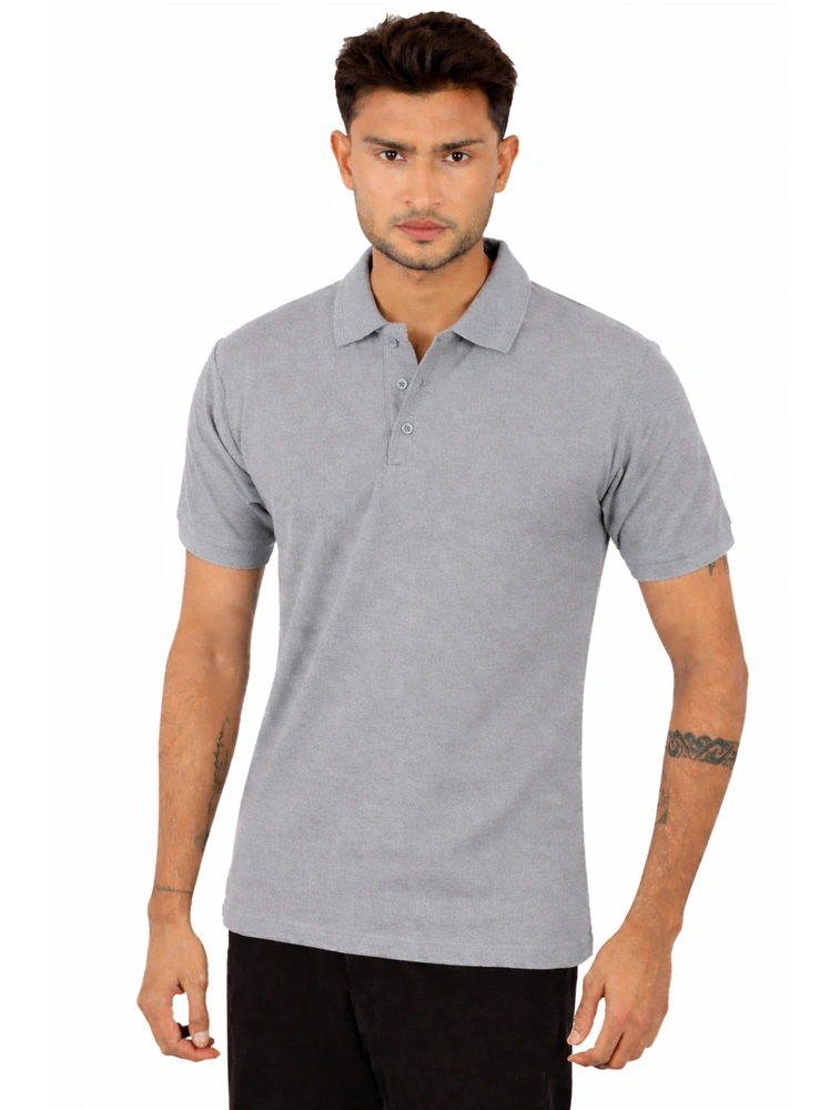 Grey Cotton Polo Half Sleeve 240 GSM TShirts