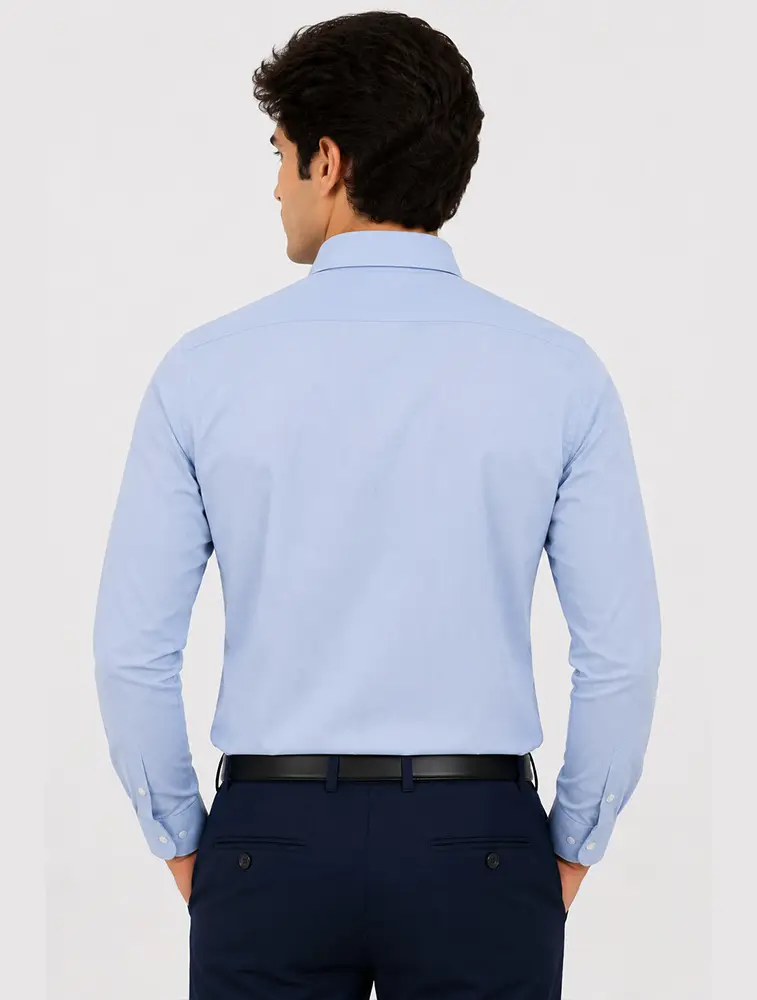 Sky Blue Mens Cotton Full Sleeve Plain Shirt