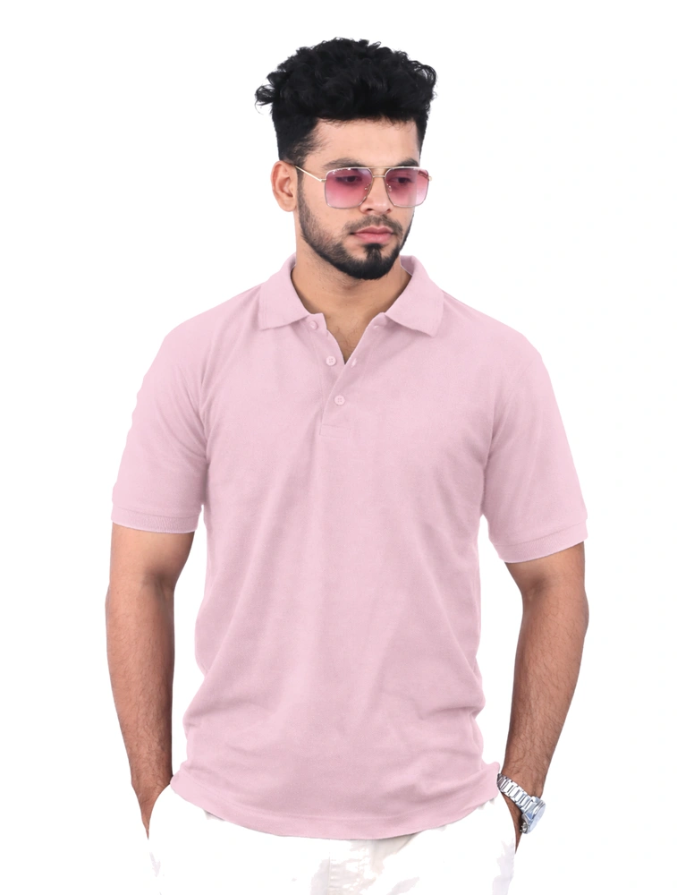 Soft Pink Premium Cotton Polo 240GSM T-Shirts