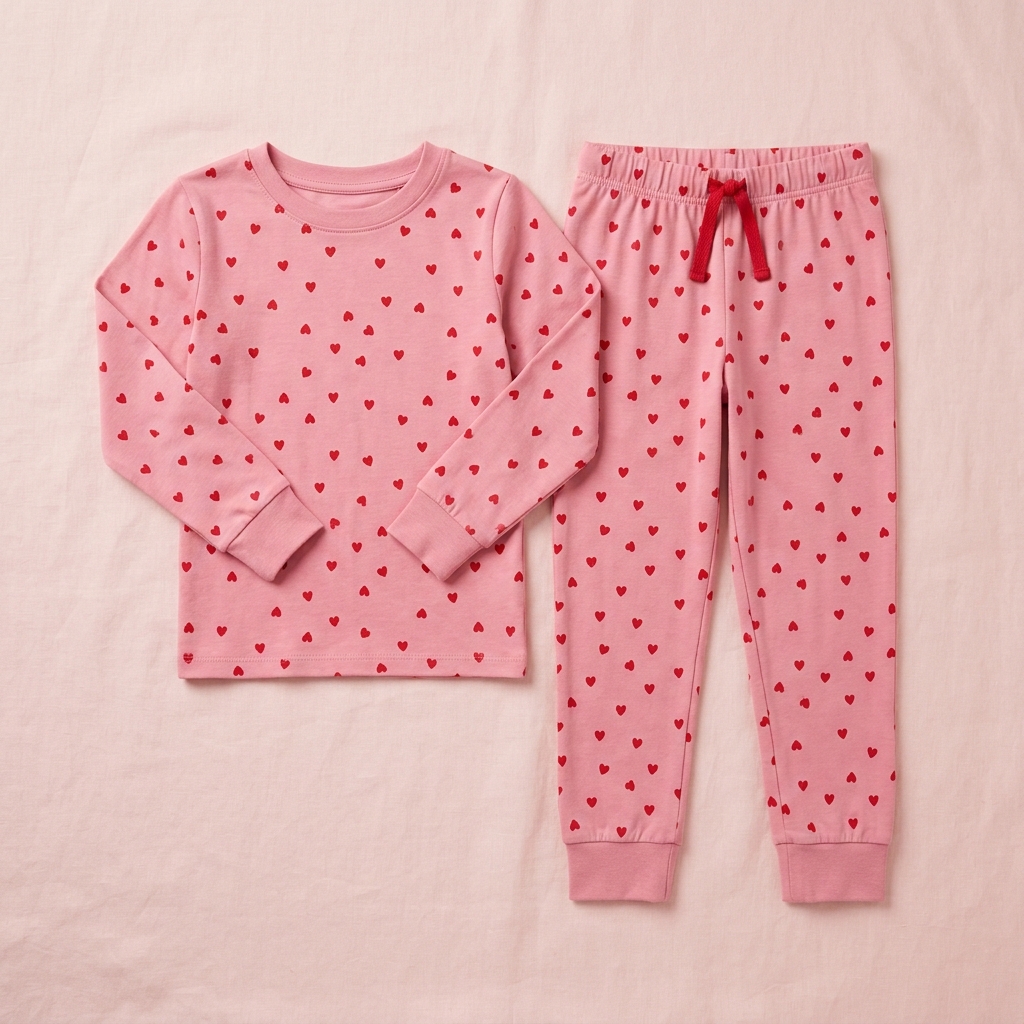 Kids Pyjama Set - Rose Hearts