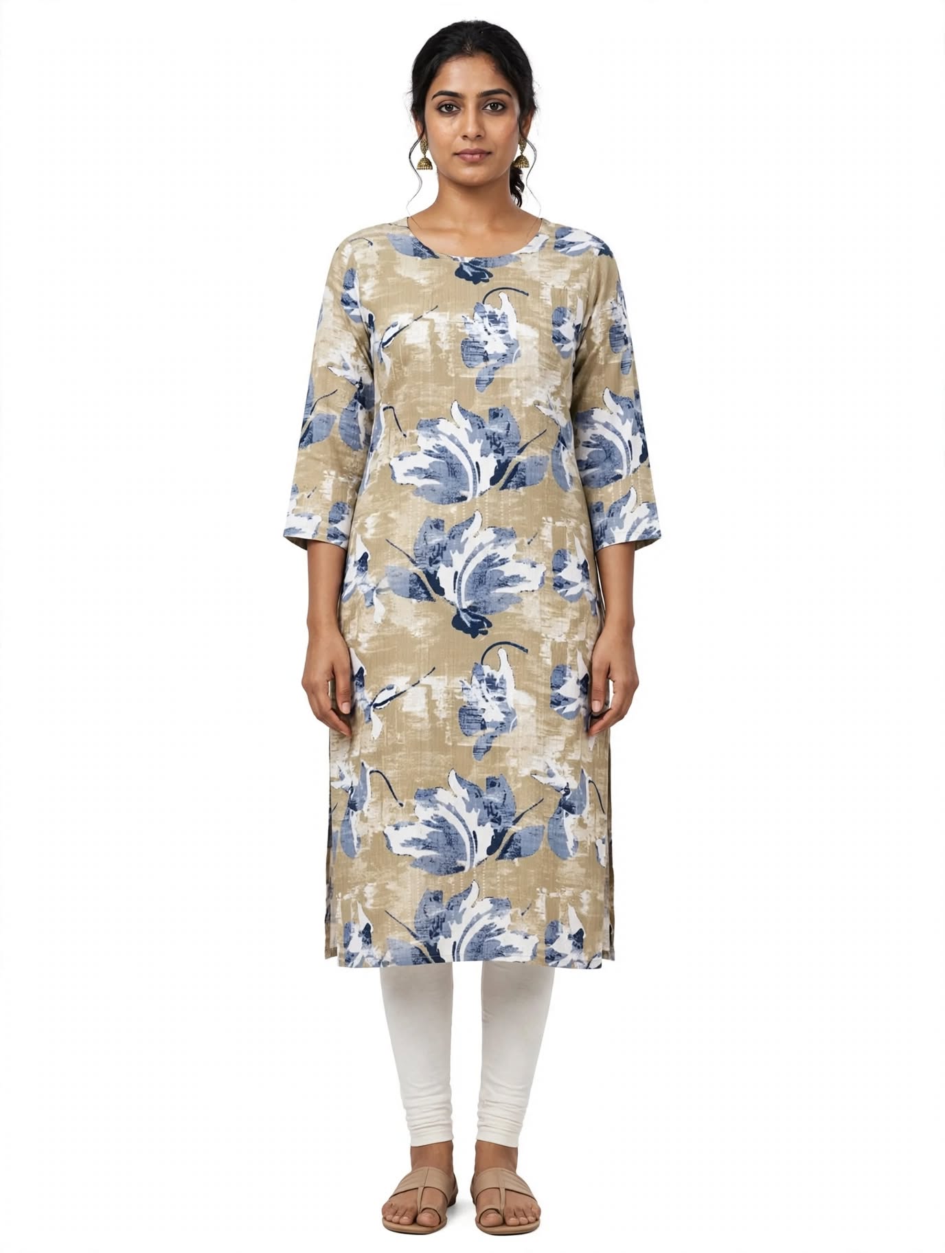 Sugarcane Print Staightcut woman kurta - Style 4