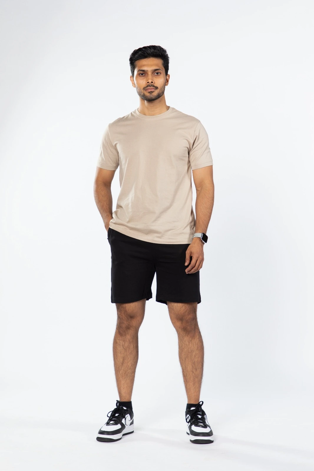 Black Mens Cotton French Terry 250 GSM Shorts