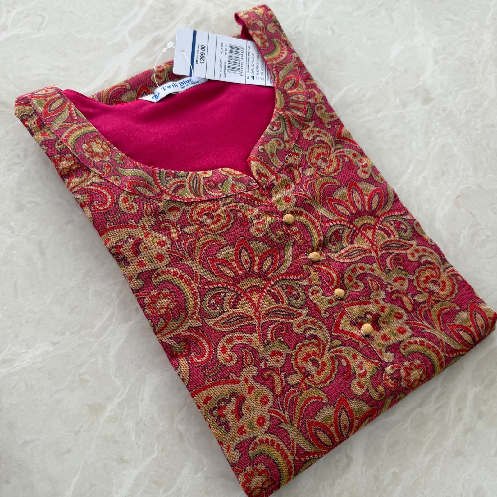 Digital Tissue Kurti with lining  - f0e6214b af2b 4771 92d5 9d7e9609cfb3
