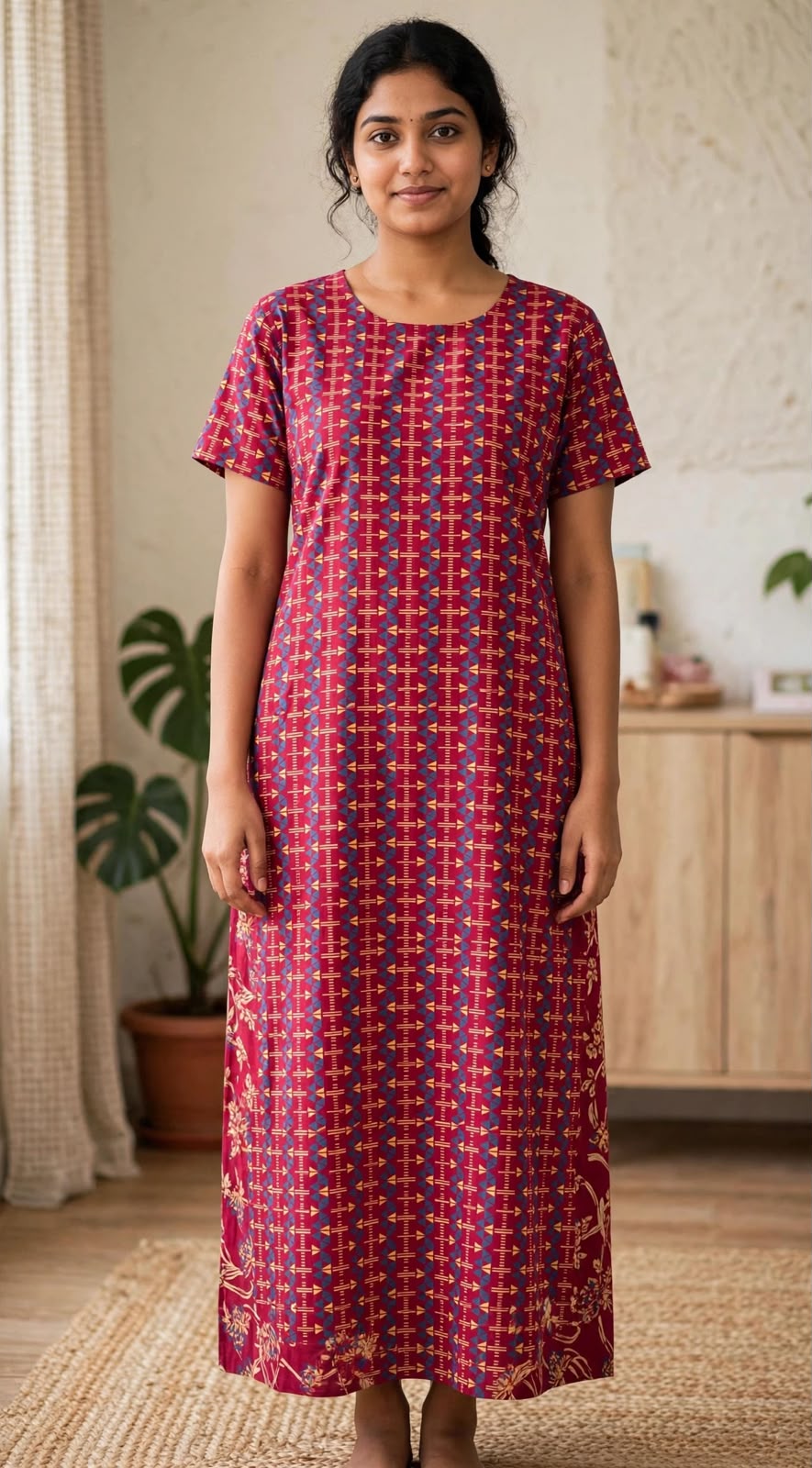 Women's Premium Frock Nighties -Mix and Match ( Double Color)  - Style 6