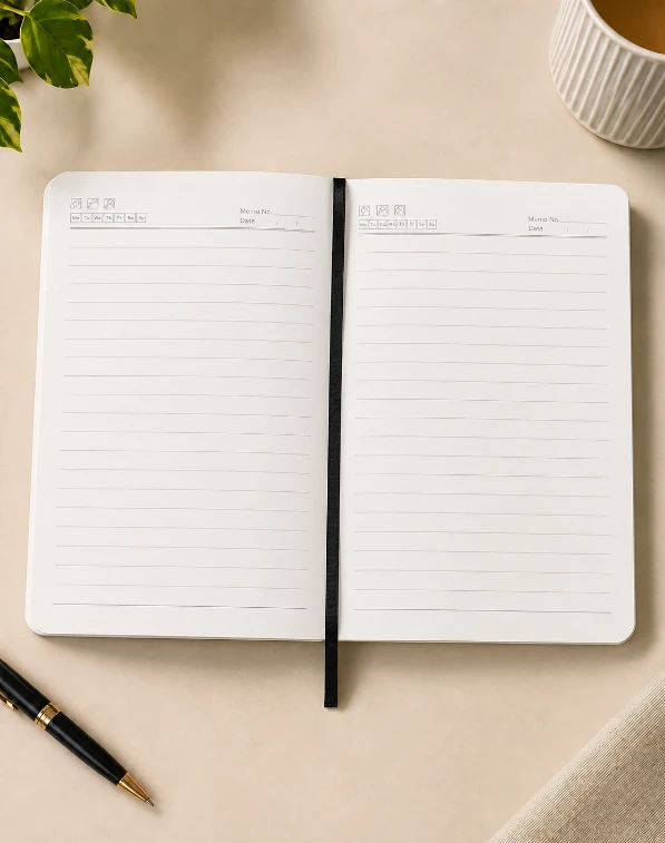 Blue Premium Solid Cover Diary with Elastic Pen Holder