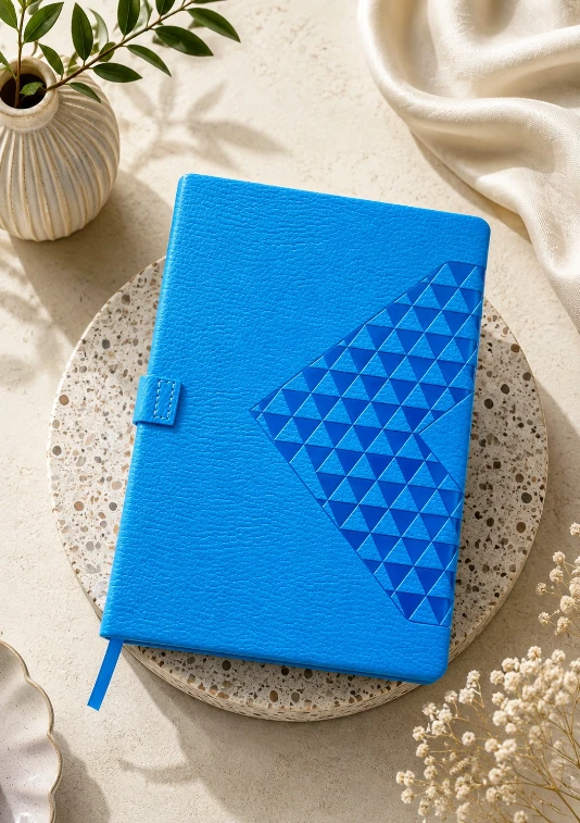Dark Blue Diamond Texture Magnetic Diary