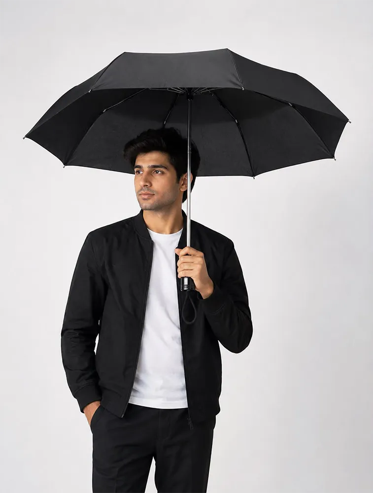 Black Summer Portable 3 Fold Umbrella