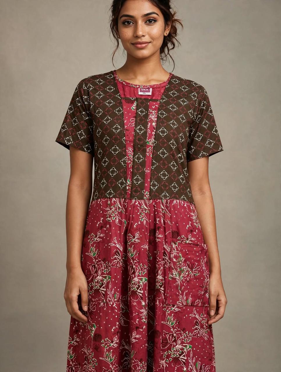 Women's Premium - Frock Nighty With zip and Front Pocket  - Style 5