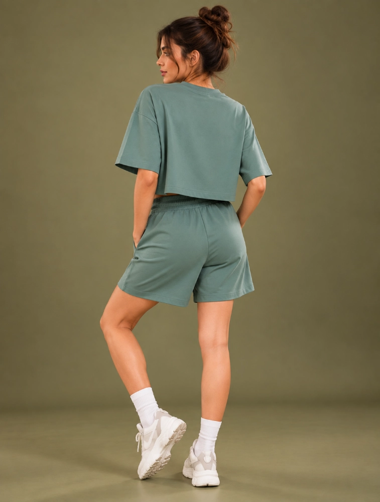 Green Womens  Short Coord Set