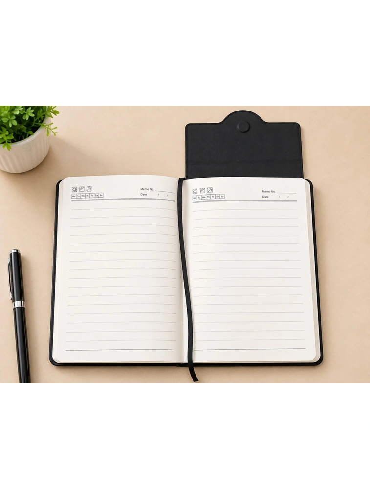 Grey Leather Organizer  A5  Executive Dairy With Button Lock Dairy