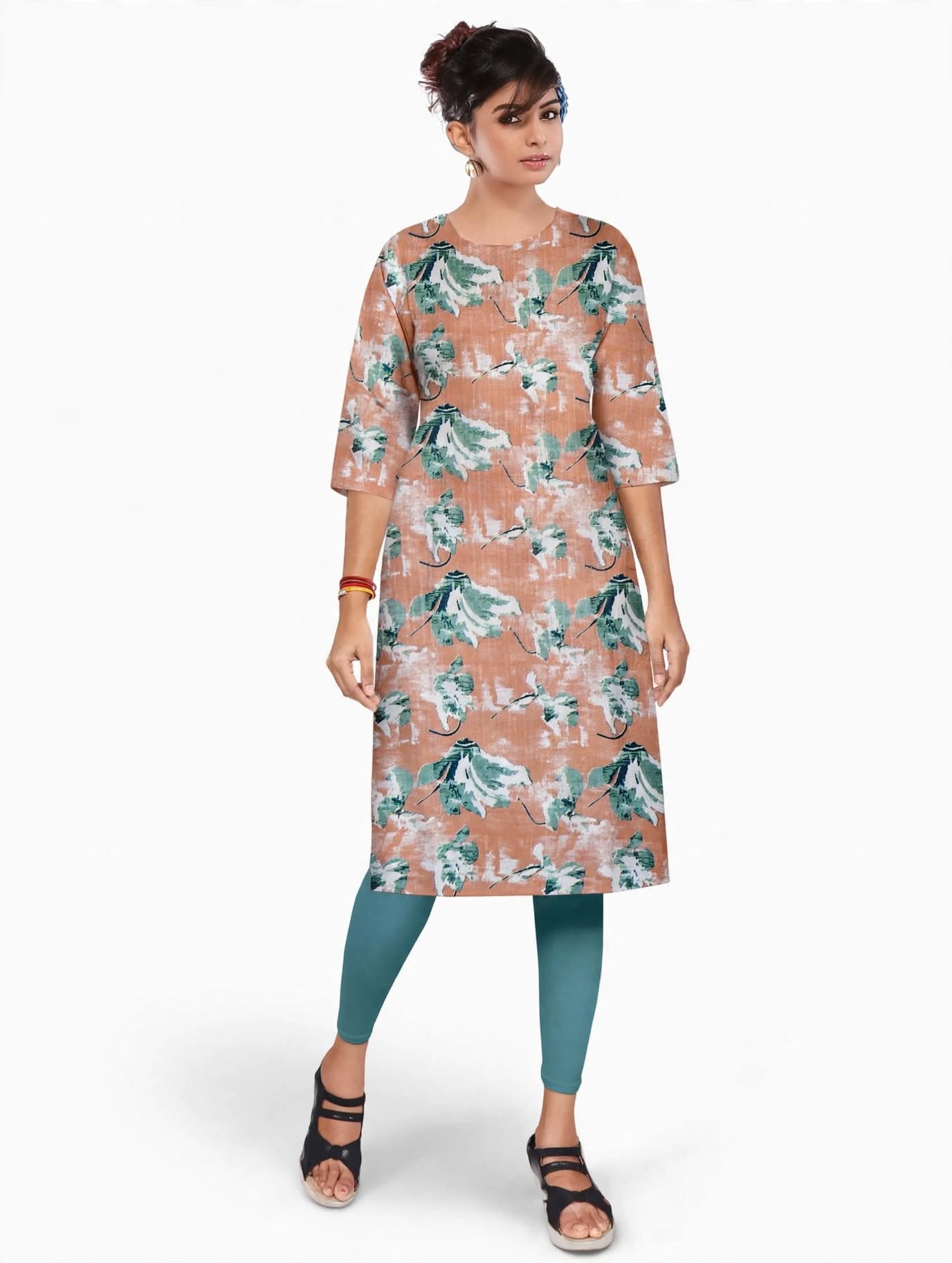 Sugarcane Print Staightcut woman kurta - Style 1