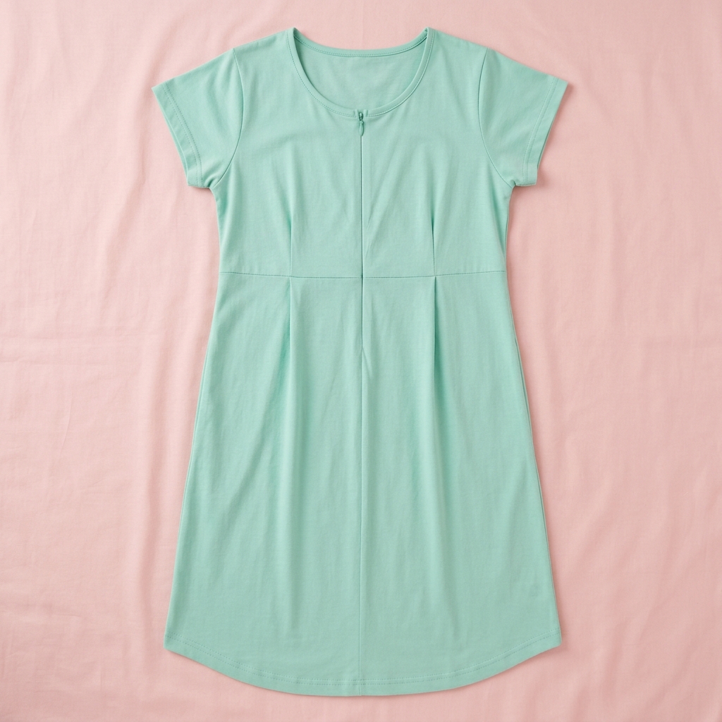 Center Zip Feeding Nighty - Mint