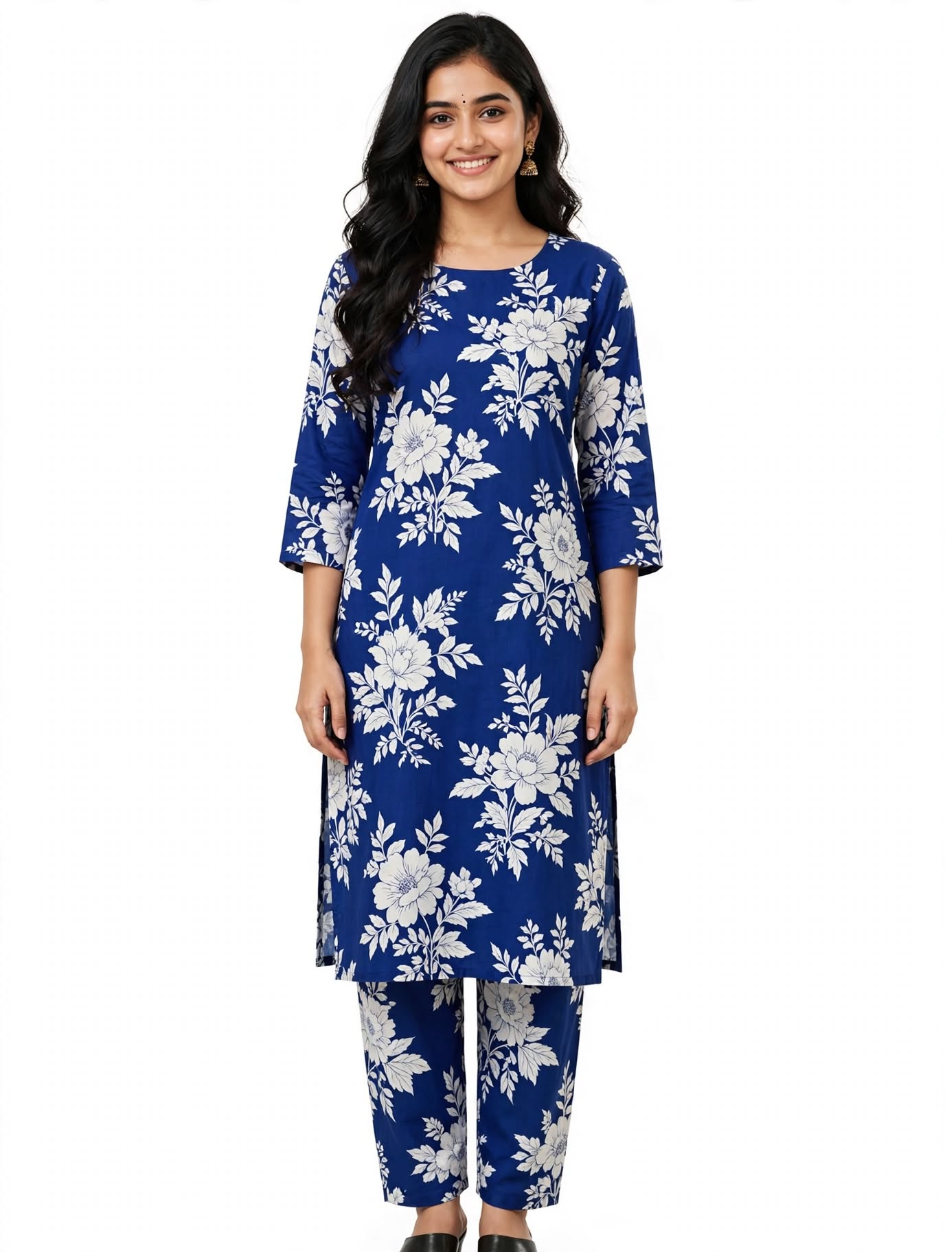 2 in 1 Kurties with Night dress(Kushi Lafar print )  - Style 4