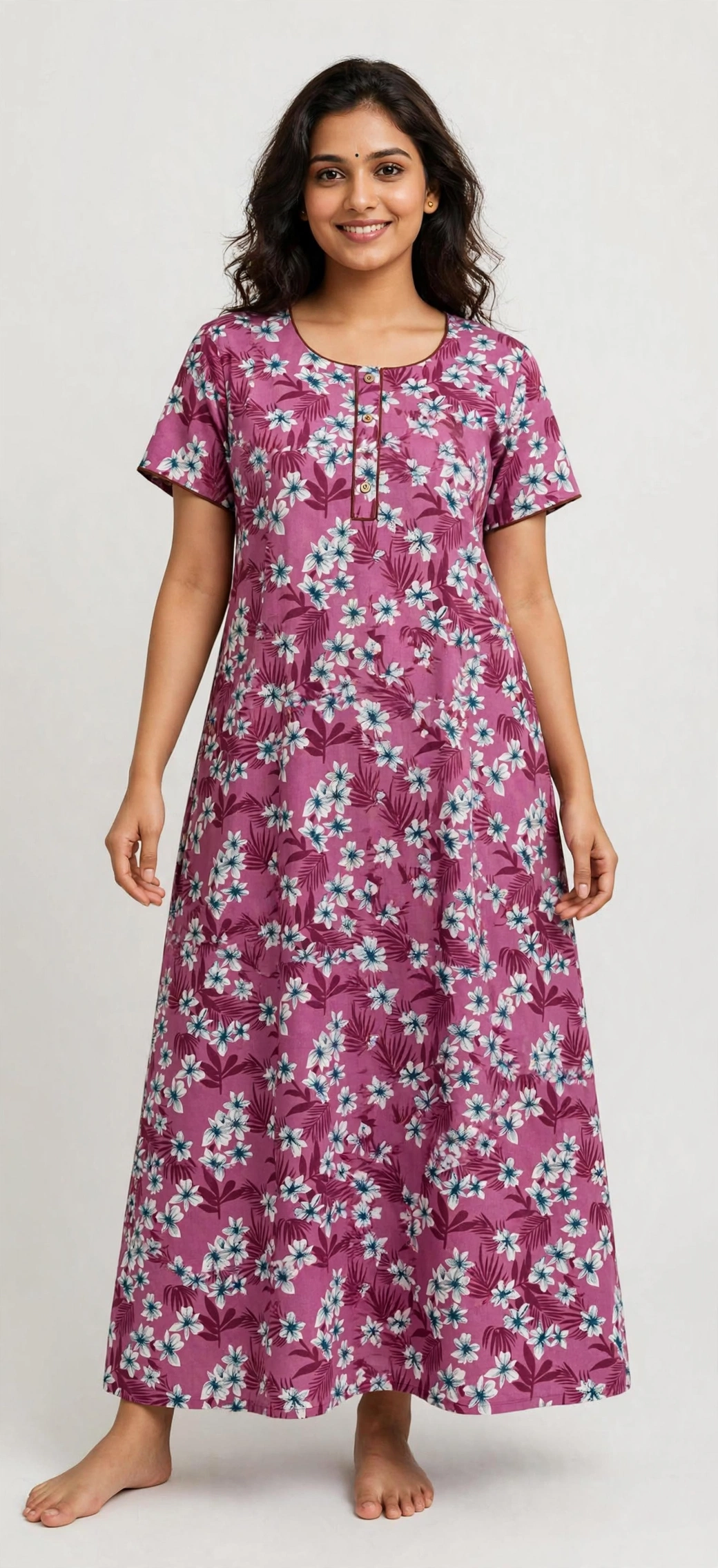 Women's Premium -Nighty with Centre zip - Style 5
