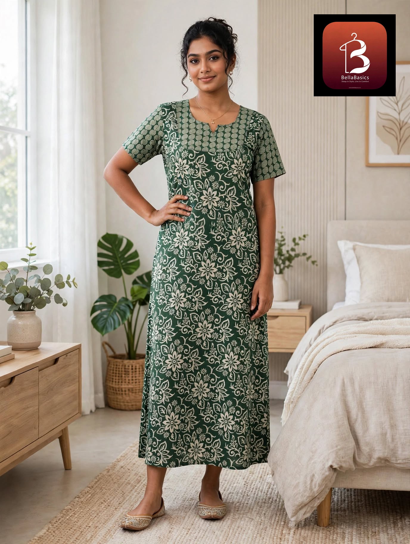 Women's Premium Frock Nighties -Mix and Match ( Double Color)  - Style 4