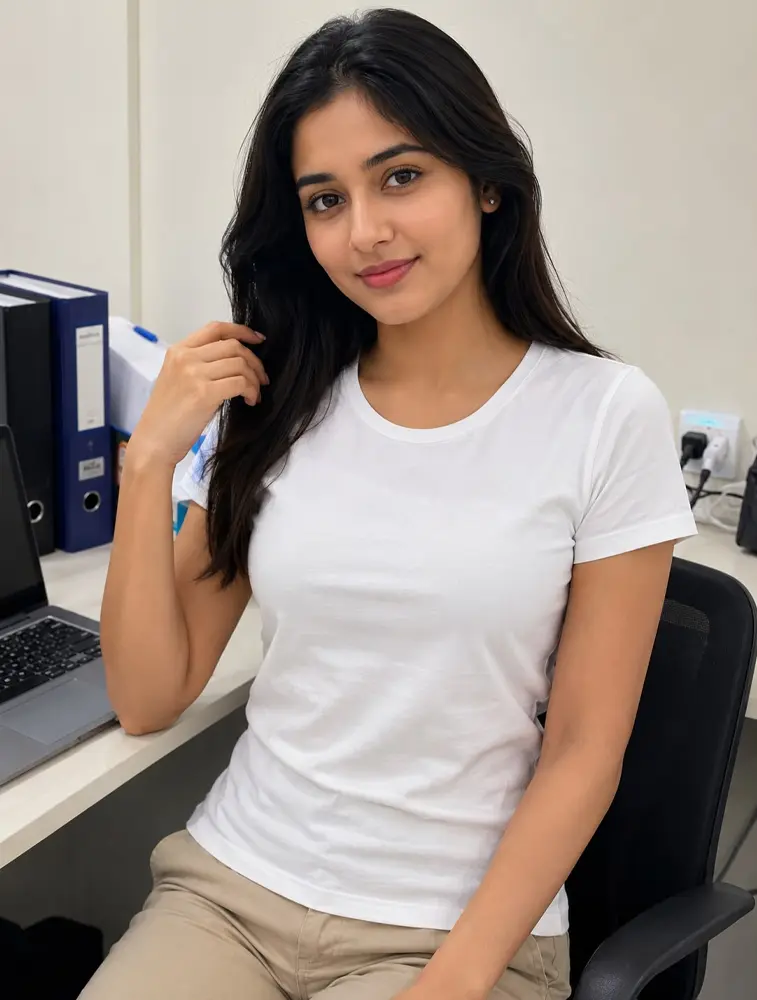 White  Womens Cotton Uniform T Shirt