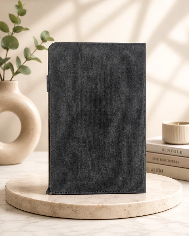 Black Premium Textured Single Line Diary with Metal Closure