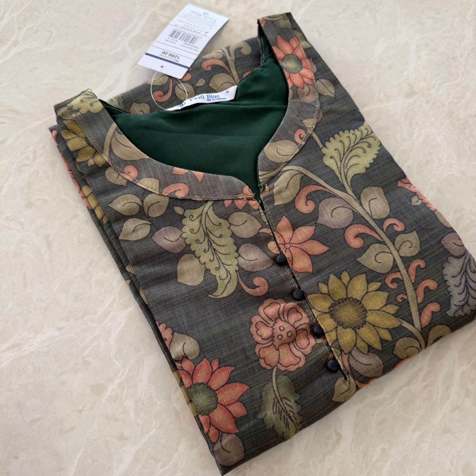 Digital Tissue Kurti with lining  - f6f328ac cddd 4b1e a794 3ffe4e54df96