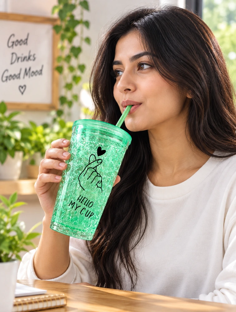 Green Cool Sip Textured Tumbler