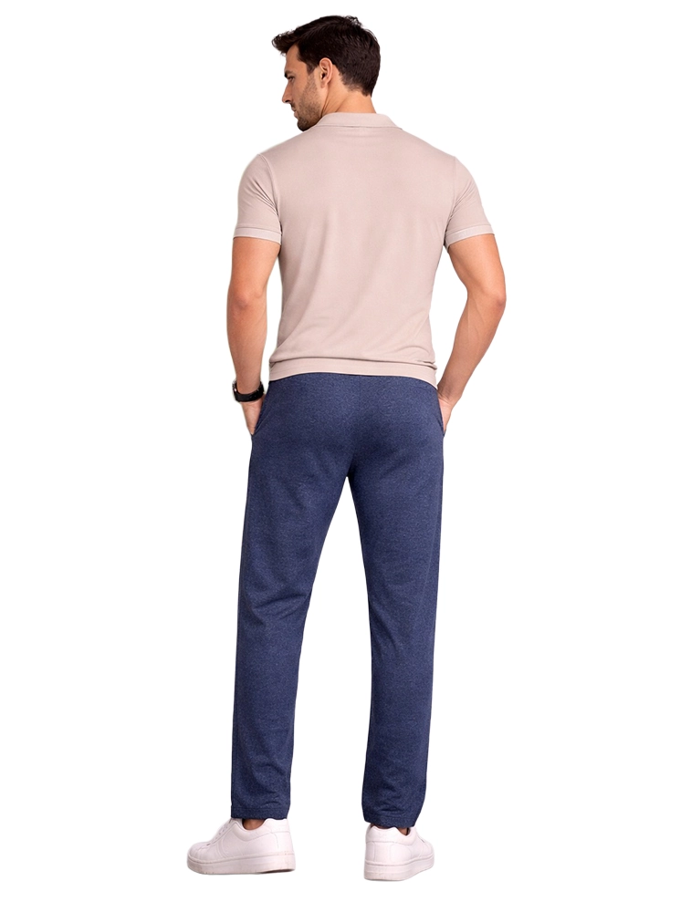 Navy Melange Mens Cotton Comfort Fit Track Pants