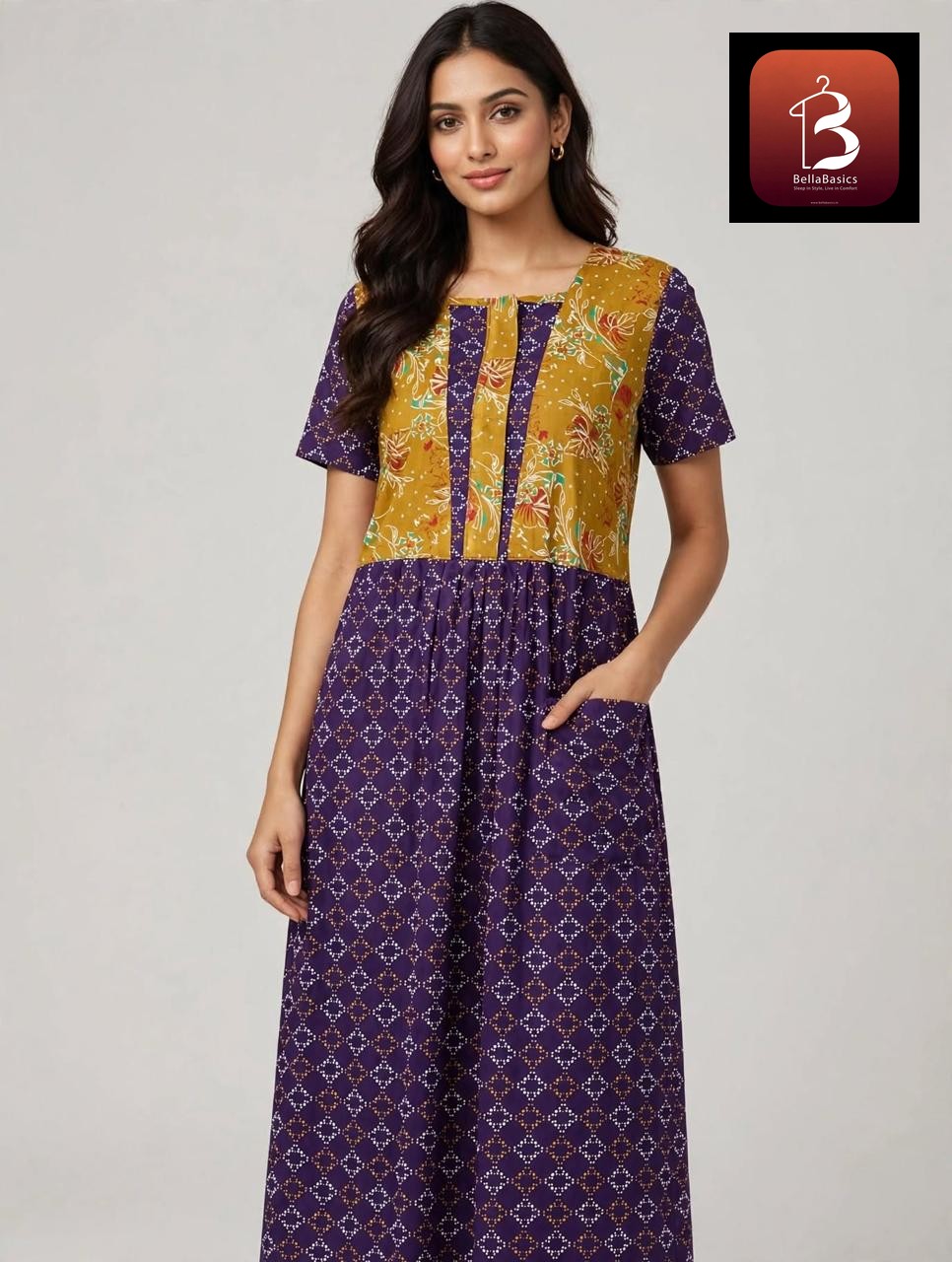 Women's Premium - Frock Nighty With zip and Front Pocket  - Style 4