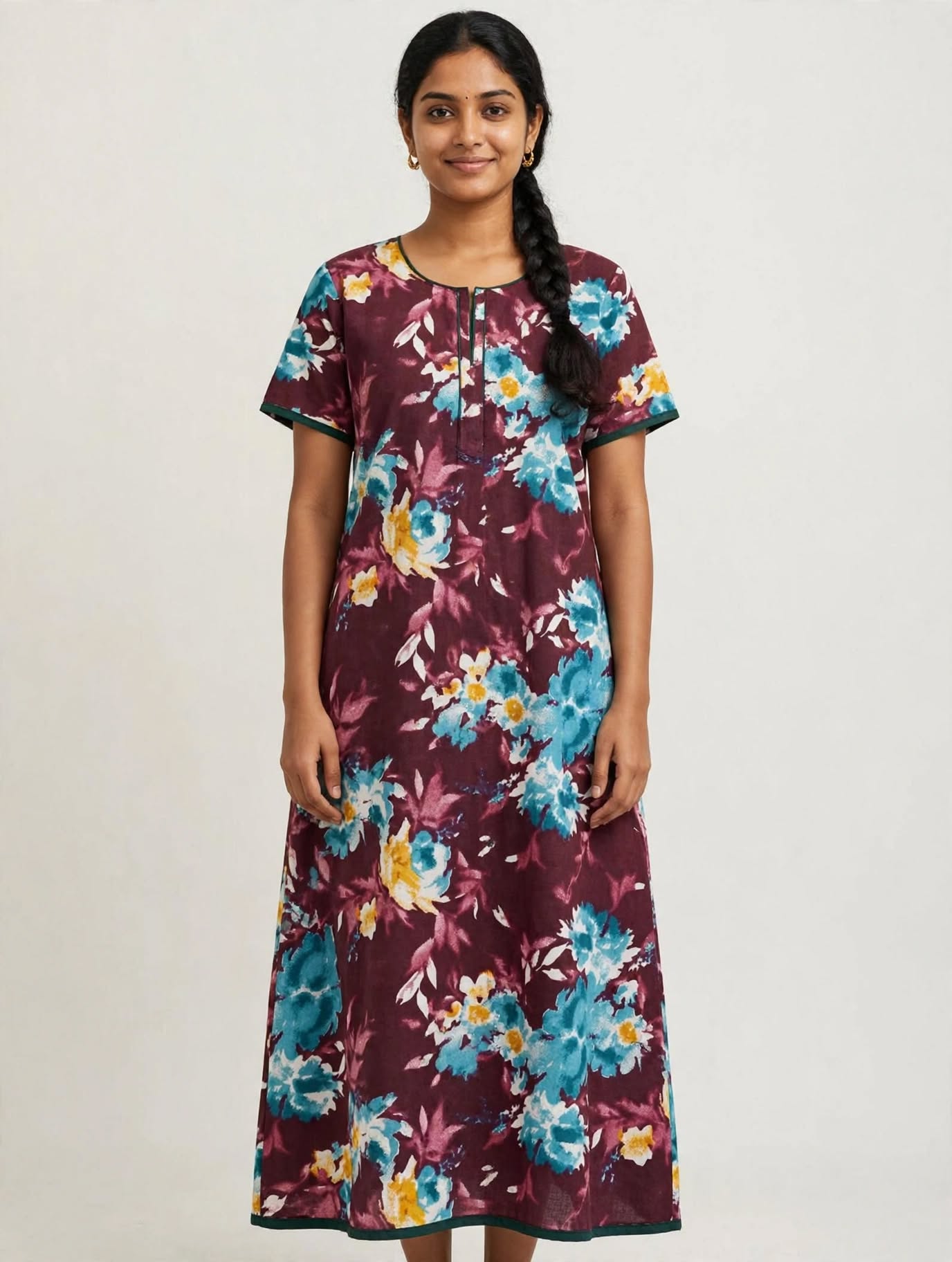 Women's Premium -Nighty with Centre zip - Style 2