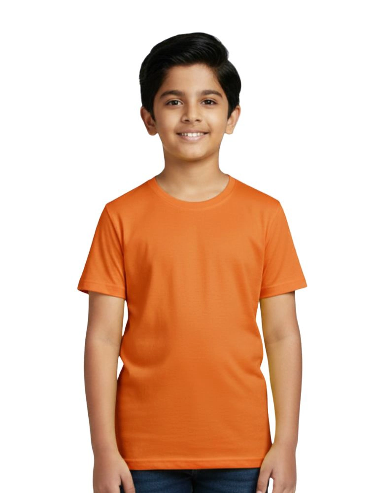 Orange Kids Polyester 140GSM Round Neck Tshirt