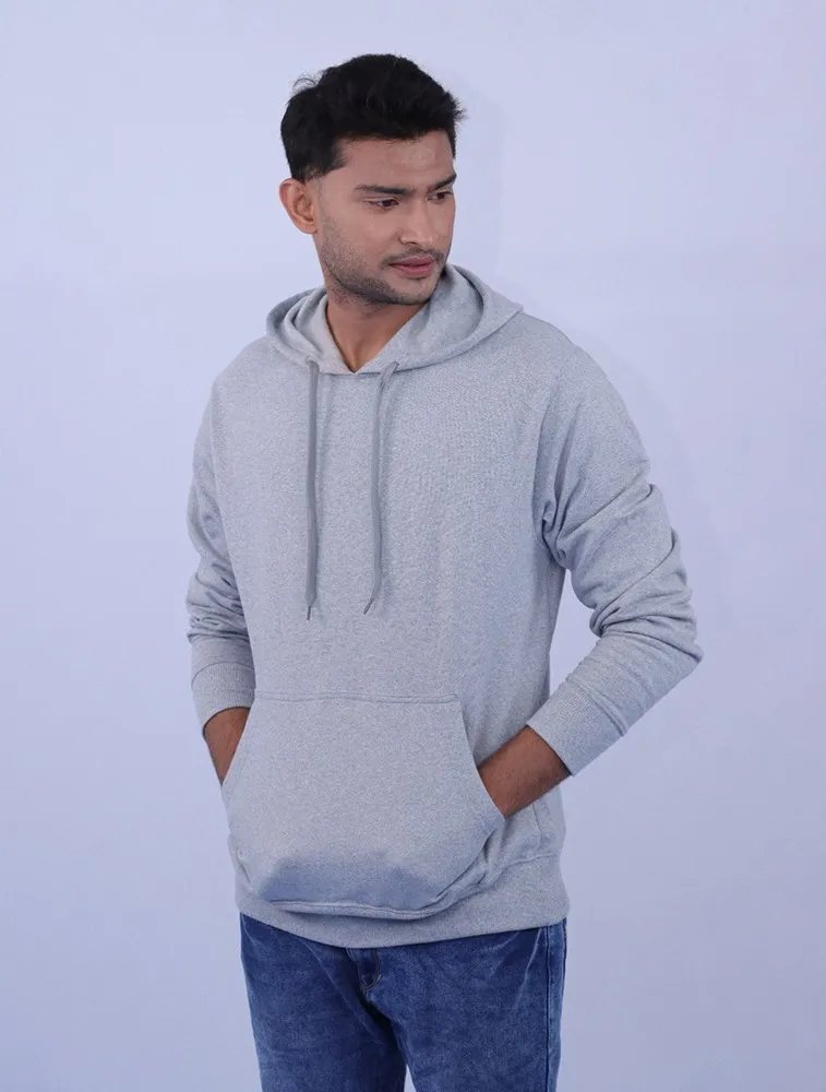 Grey Polycotton Hoodie without Zipper 300GSM