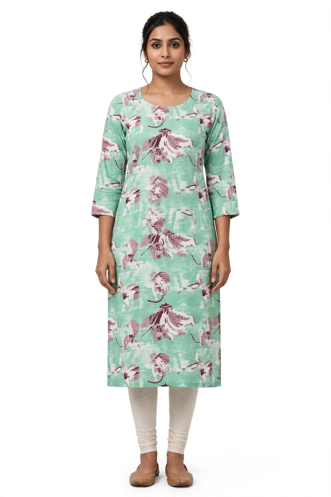 Sugarcane Print Staightcut woman kurta - Style 3