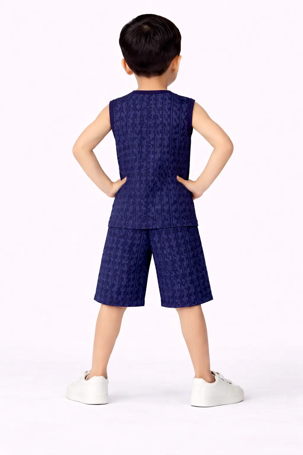 Dark Blue Boys Printed Co ord Sets