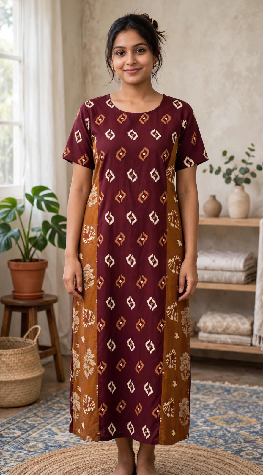 Women's Premium Frock Nighties -Mix and Match ( Double Color)  - Style 8