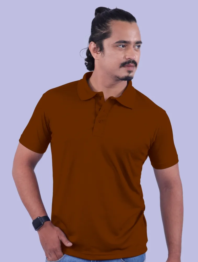 Brown Honeycomb Polo Half Sleeve 160GSM T-shirts