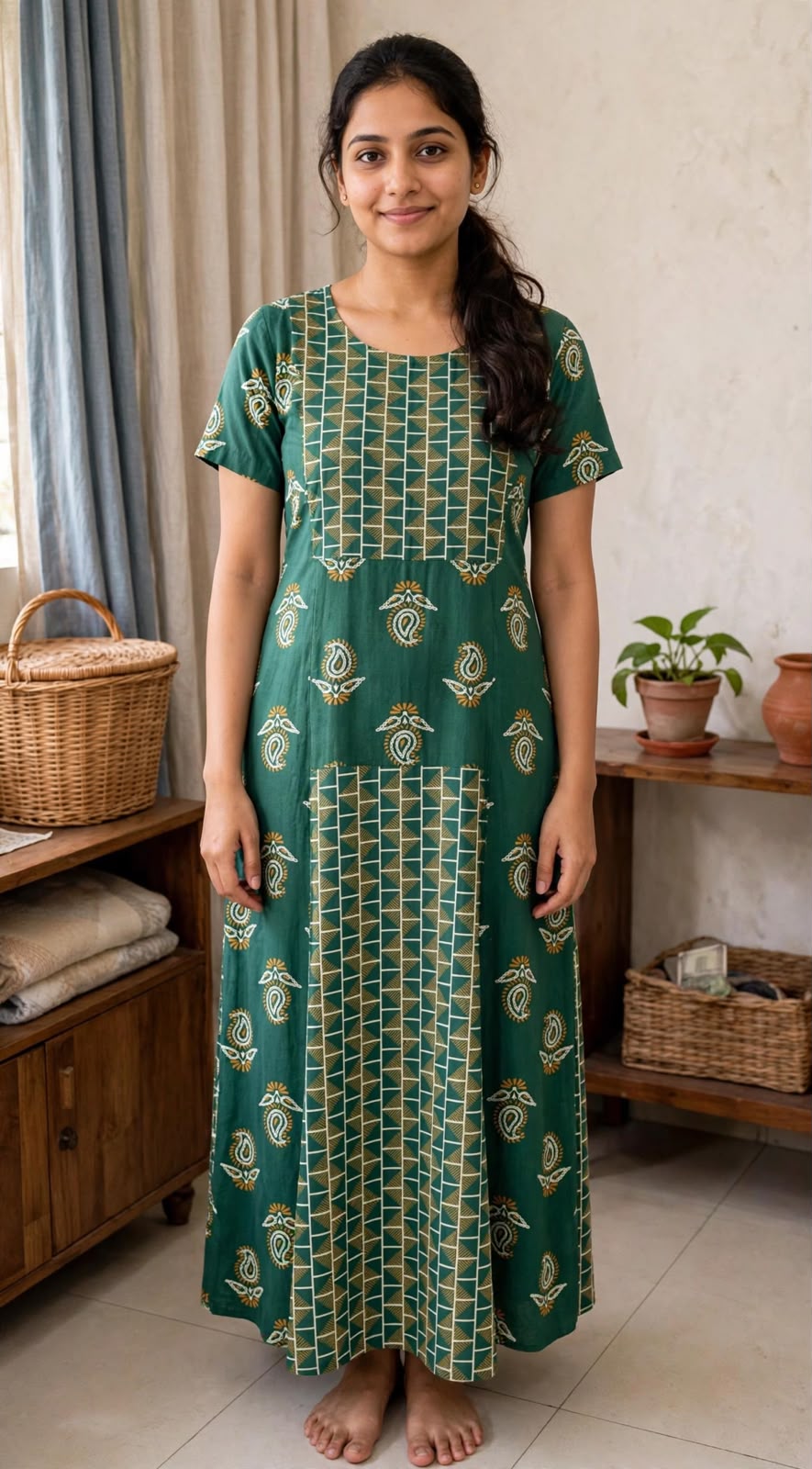 Women's Premium Frock Nighties -Mix and Match ( Double Color)  - Style 4