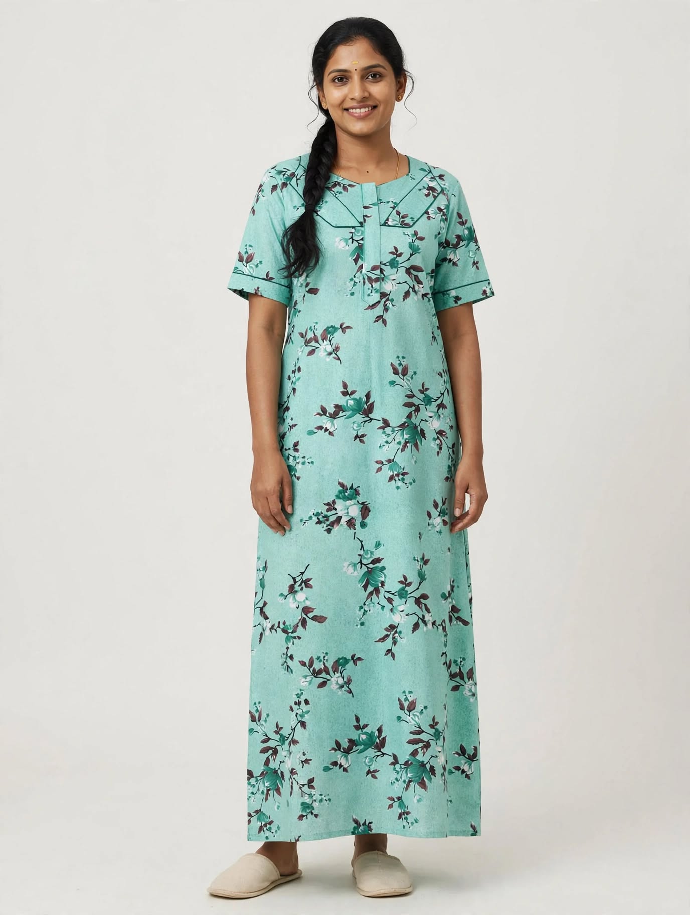 Women's Premium -Nighty with Centre zip - Style 10