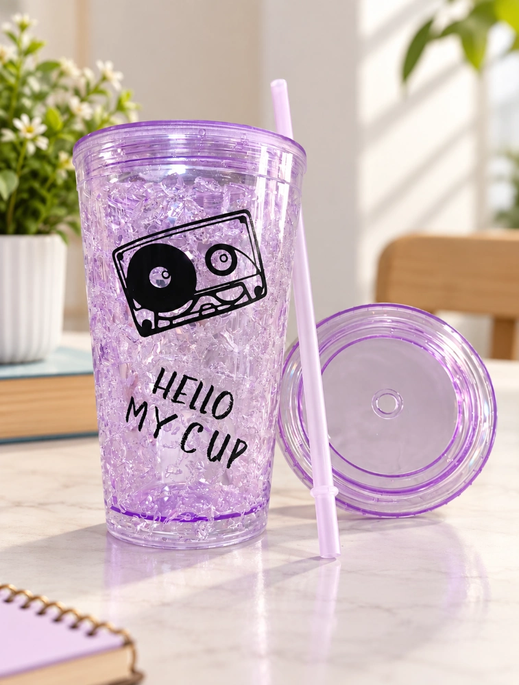 Purple Cool Sip Textured Tumbler