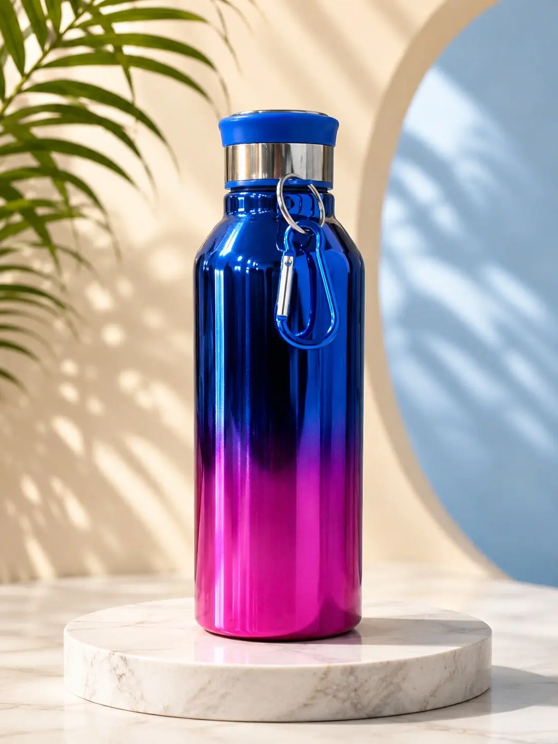 Sewad Royal Blue And Pink Stainless Steel Water Bottle