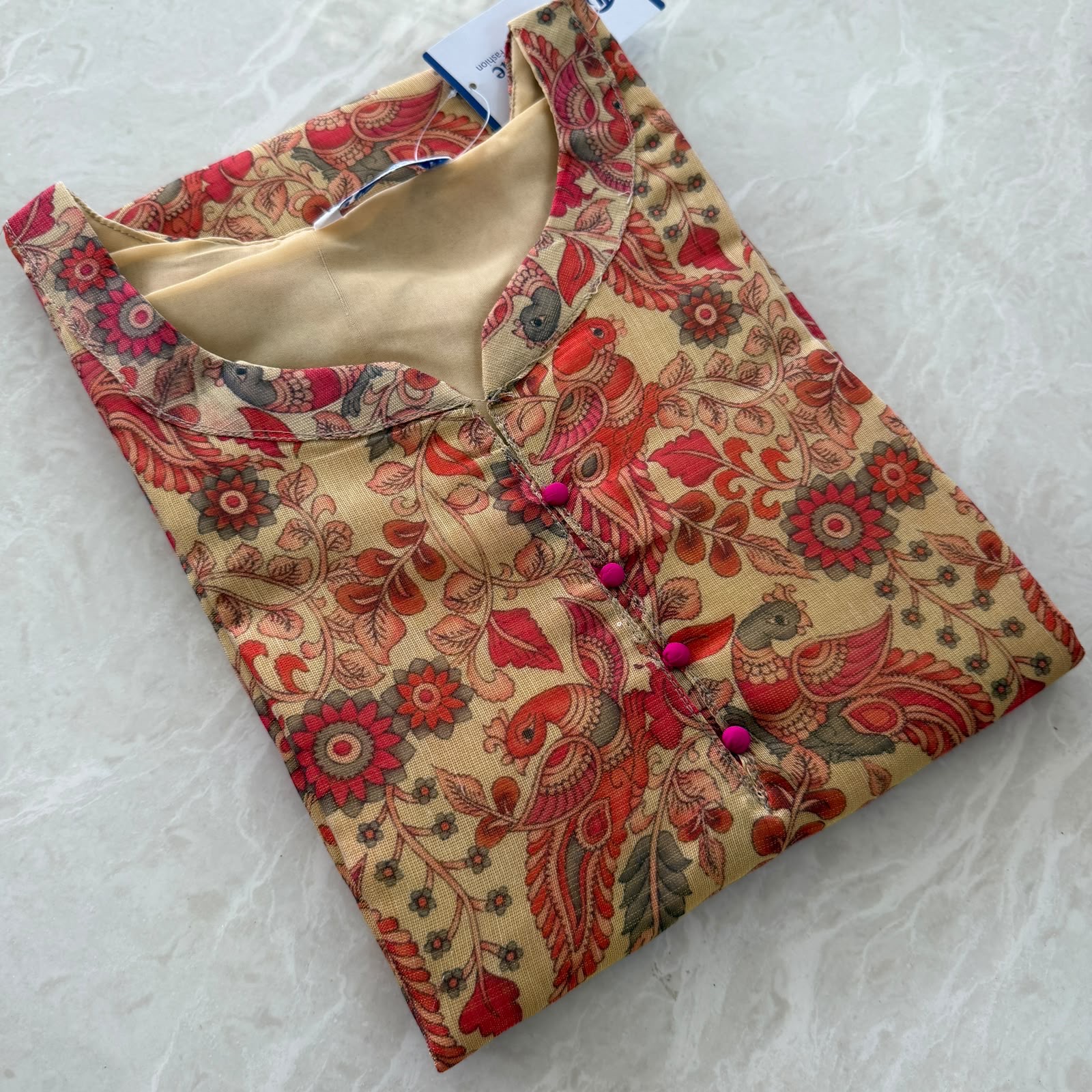 Digital Tissue Kurti with lining  - 2ceb27ef aa38 4cd4 a813 54072e72b7c8