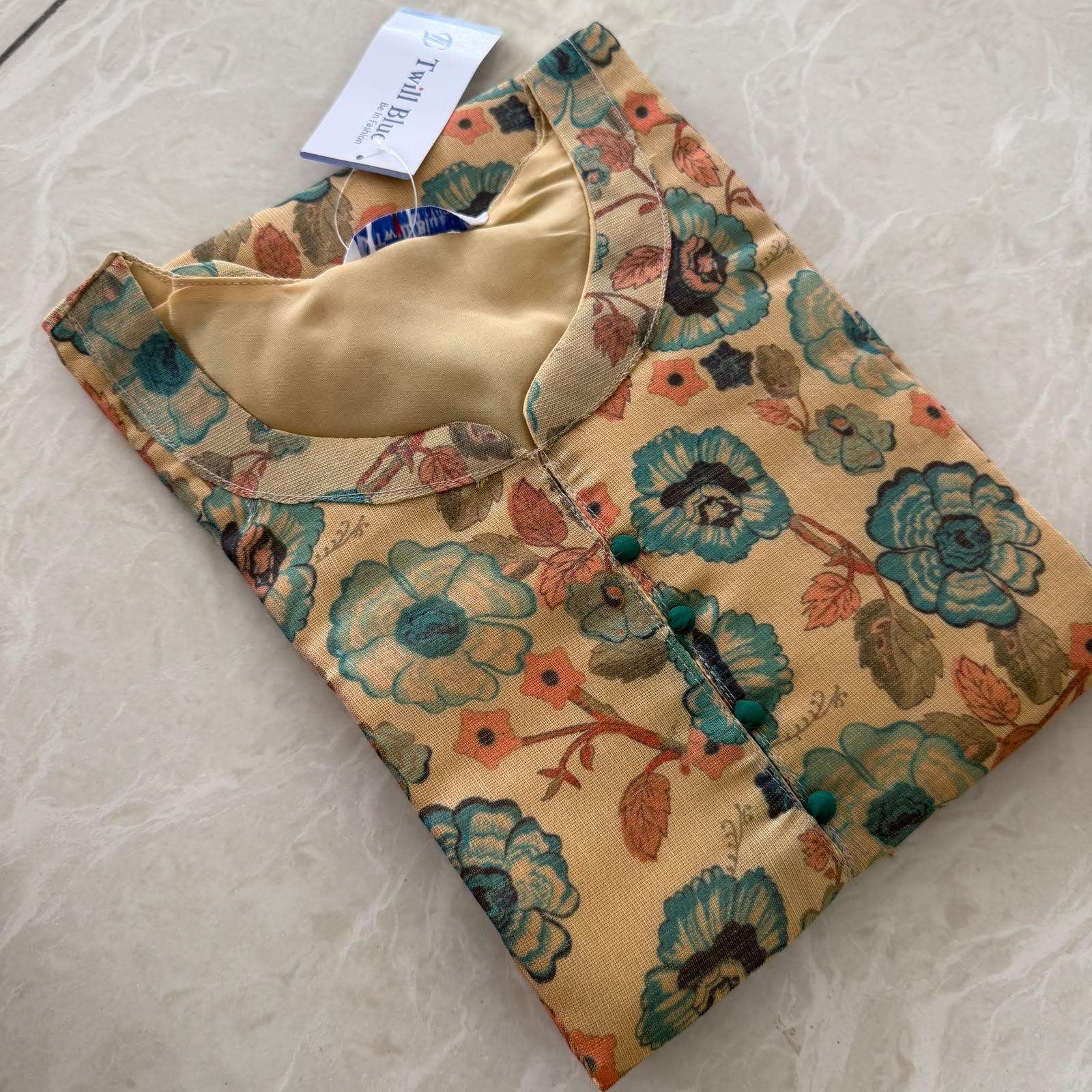 Digital Tissue Kurti with lining  - d22de589 ec0c 4e5a 8519 ec614a93fe0c