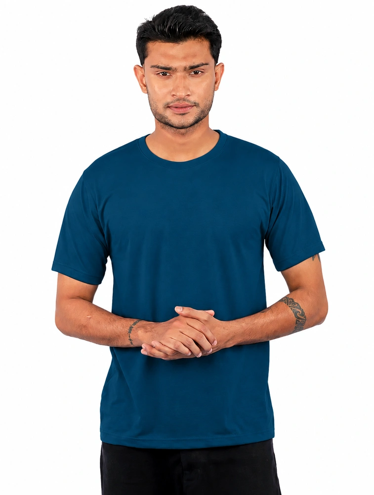Petrol Blue Polycotton 180GSM Round Neck Tshirts